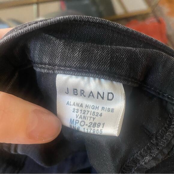 J Brand Alana High Rise black/dark gray skinny jeans - Picture 6 of 8